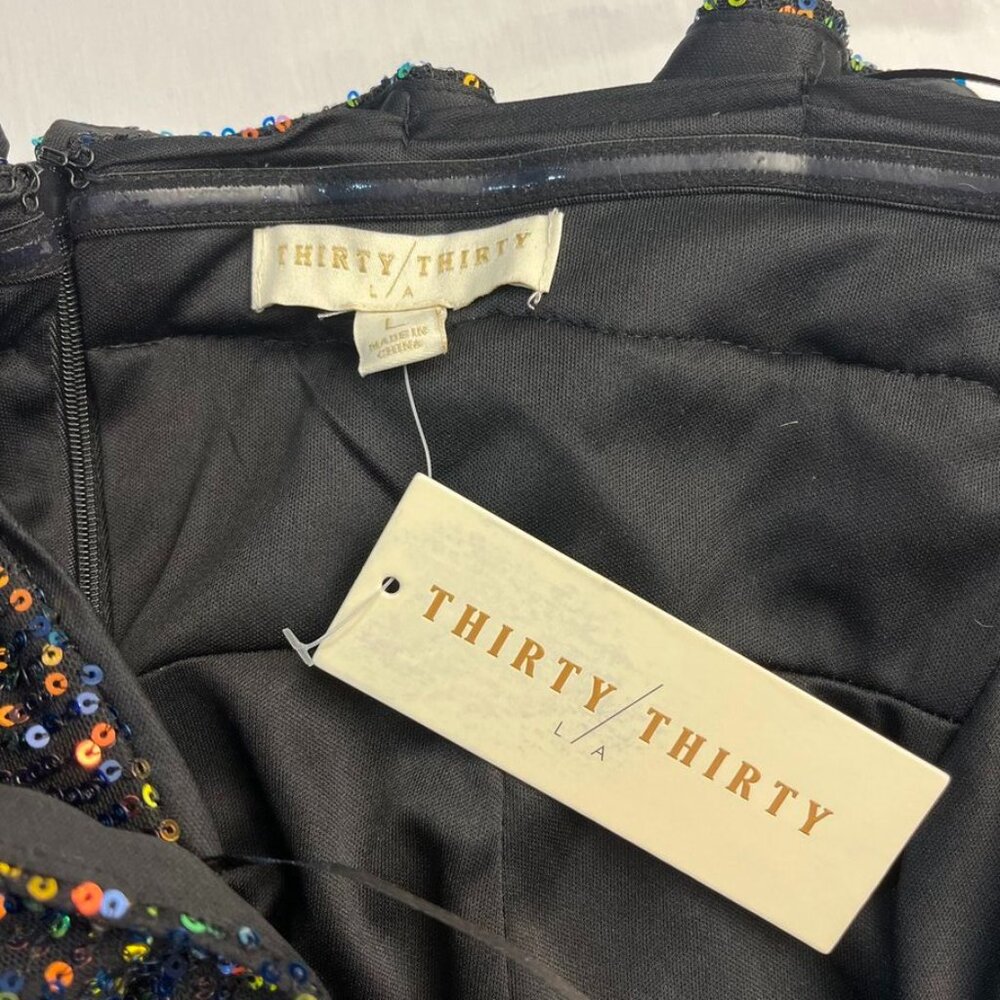 Strapless Multicolor Sequin Ruffle Mini Dress Siz… - image 14